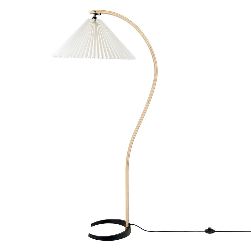 Timberline floor lamp, oak - birch - white canvas