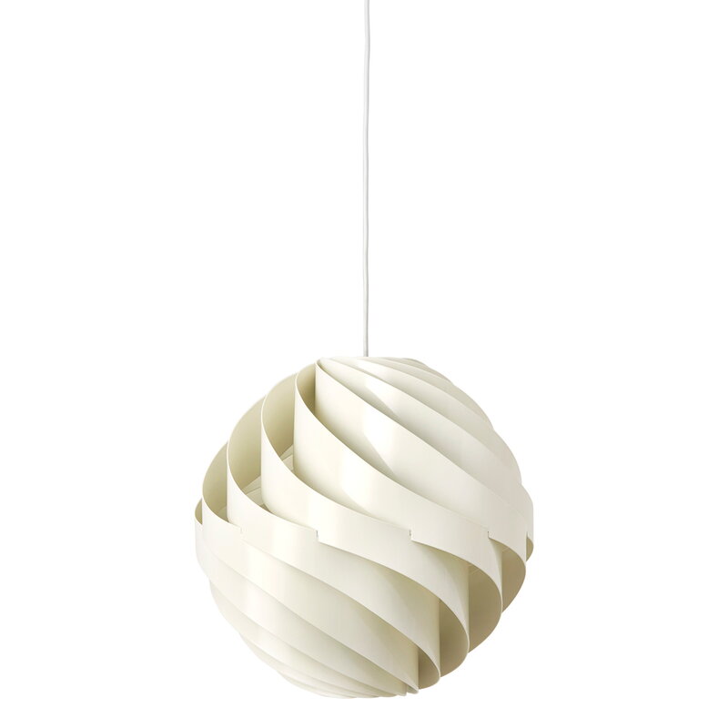 Turbo pendant, 36 cm, alabaster white, glossy