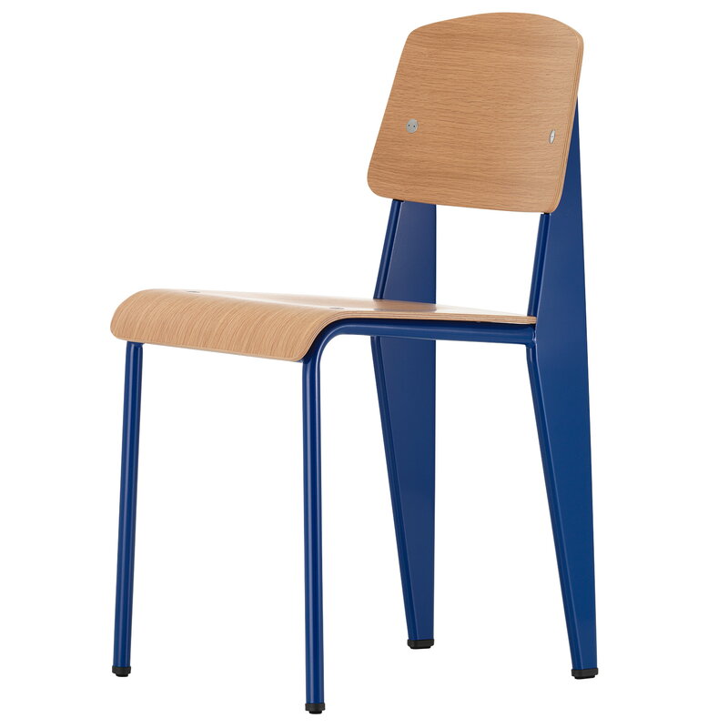 Standard chair, Prouvé Bleu Marcoule - oak